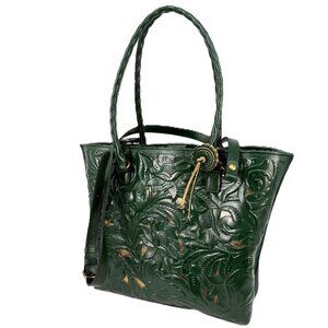 Patricia Nash P887353 Adeline Tote Soft Green Laser-cut with Gold underlay